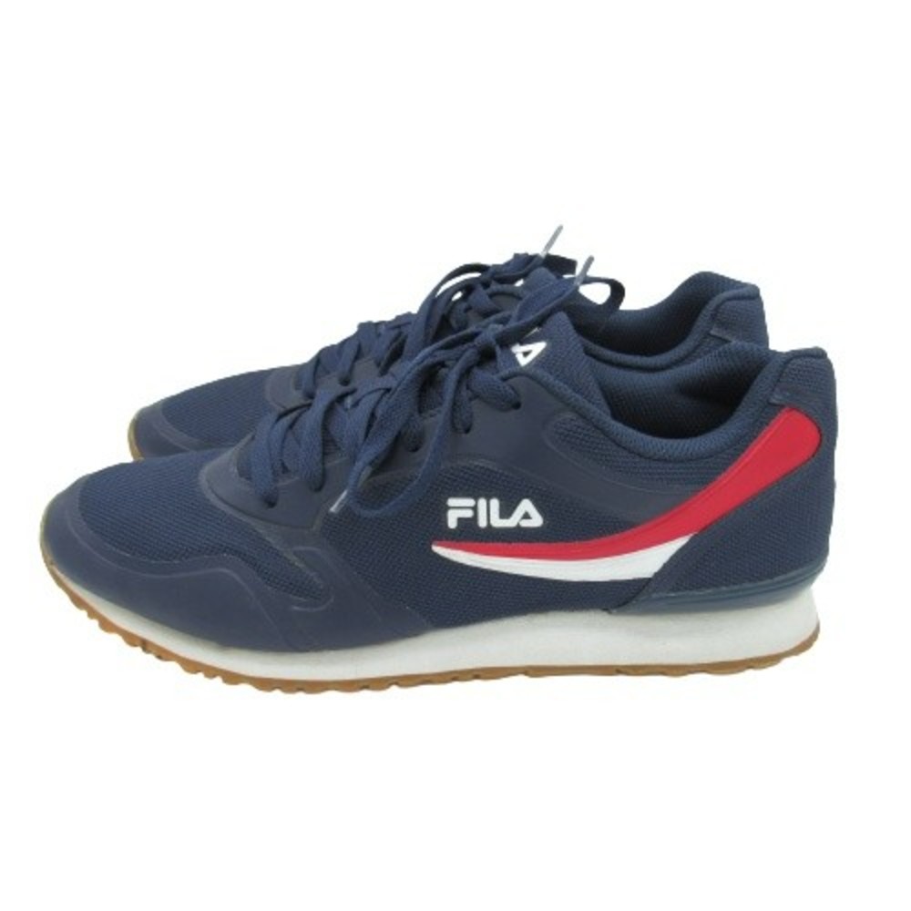 Fila Mens Size 12 Forerunner 18 Casual Sneakers Navy Blue Lace Up Shoes Walking